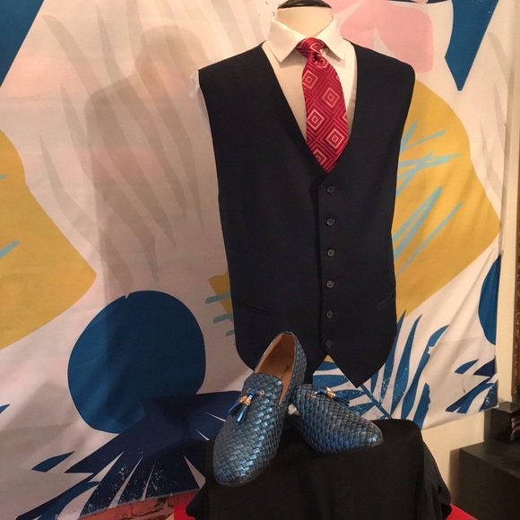 Navy blue Dress Vest - Picture 7 of 17